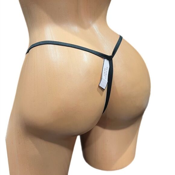 Victorias Secret Very Sexy Floral Appliqué Sheer Mesh V String Panty black Small - Picture 3 of 3